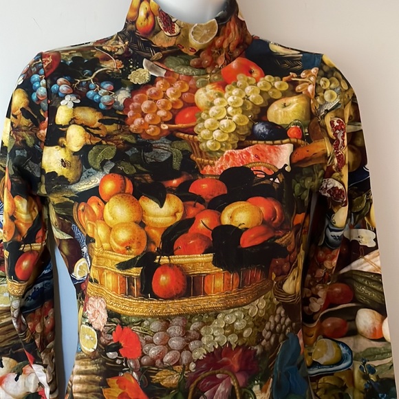 Samantha Pleet Harvest Fruit Print Mock Neck Bodysuit - Picture 7 of 14